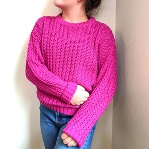 Vintage Chunky Knit Crew Neck Sweater
